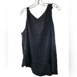 SHEIN Black Sheer Tank With Knotted Shoulder Straps Size 1XL